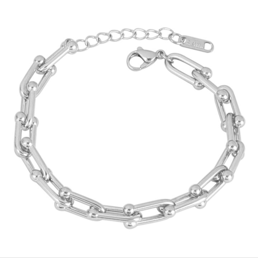 New Beautiful Stainless Steel Link Bracelet In Silver